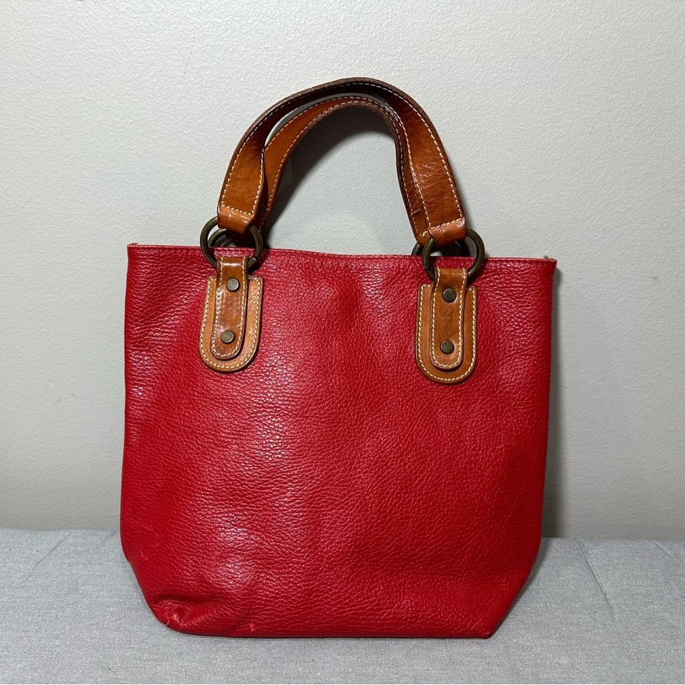 Maurizio Taiuti Italian Pebbled Leather Bucket Tote Bag - Picture 3 of 6